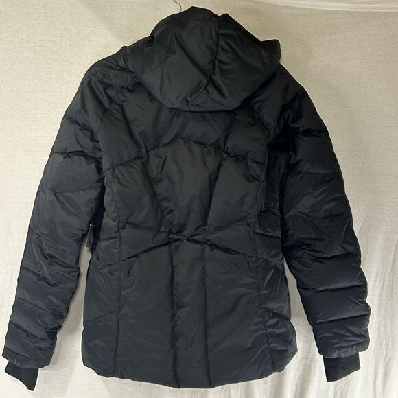 Columbia Thermal Omni Heat Hooded Duck Down Black Puffer Ski Jacket Womens large - Picture 2 of 15